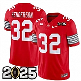 Men's Ohio State Buckeyes #32 TreVeyon Henderson Red 2025 CFP Final Patch F.U.S.E. Vapor Limited Stitched Football Jersey,baseball caps,new era cap wholesale,wholesale hats